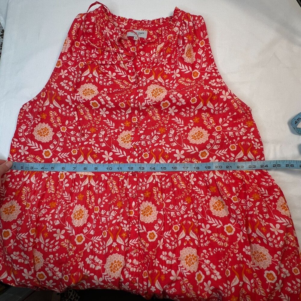 Olivia James Ro Long Dress Maxi Peacock Floral Rouge Sleeveless Red XL - Picture 5 of 10